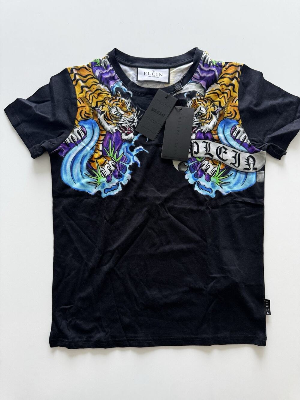 Philipp Plein Junior-tattoo-print cotton T-shirt Boys Black Tattoo 12Y